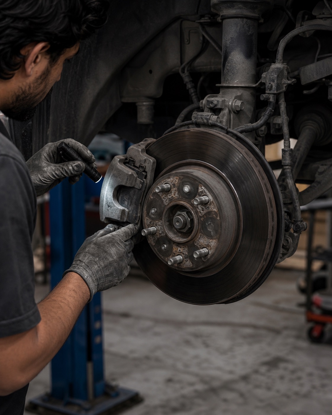 Brake and suspension inspection at MotoHub